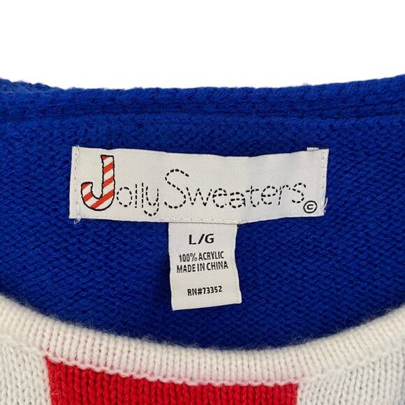 Jolly Sweaters Ugly Christmas Sweater Tie and Cardigan Size Large - Picture 3 of 4